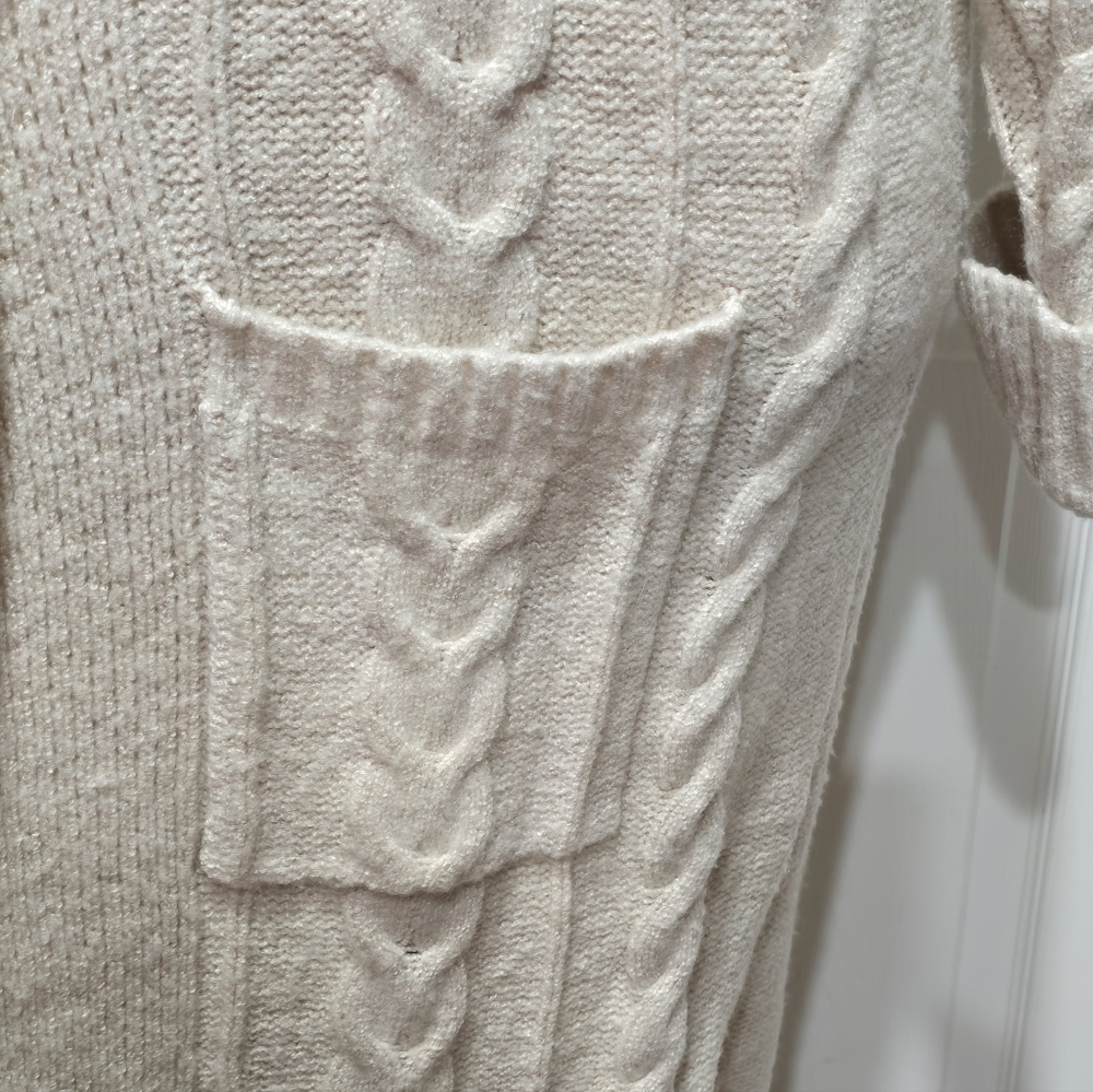 Torrid Chunky Coatigan Cream Cable Knit Sweater Duster Jacket - Picture 5 of 15
